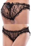 Transparenter mit Stickerei und Rschen - Slip